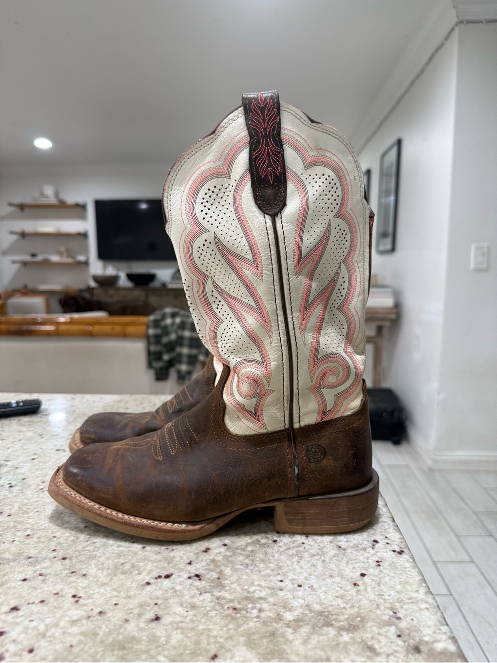 Durango Lady Rebel Pro white Ventilated Western Boots 12" Size 8W / 6.5 M